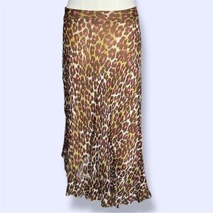 BCBG vintage deadstock Leopard Print midi Skirt